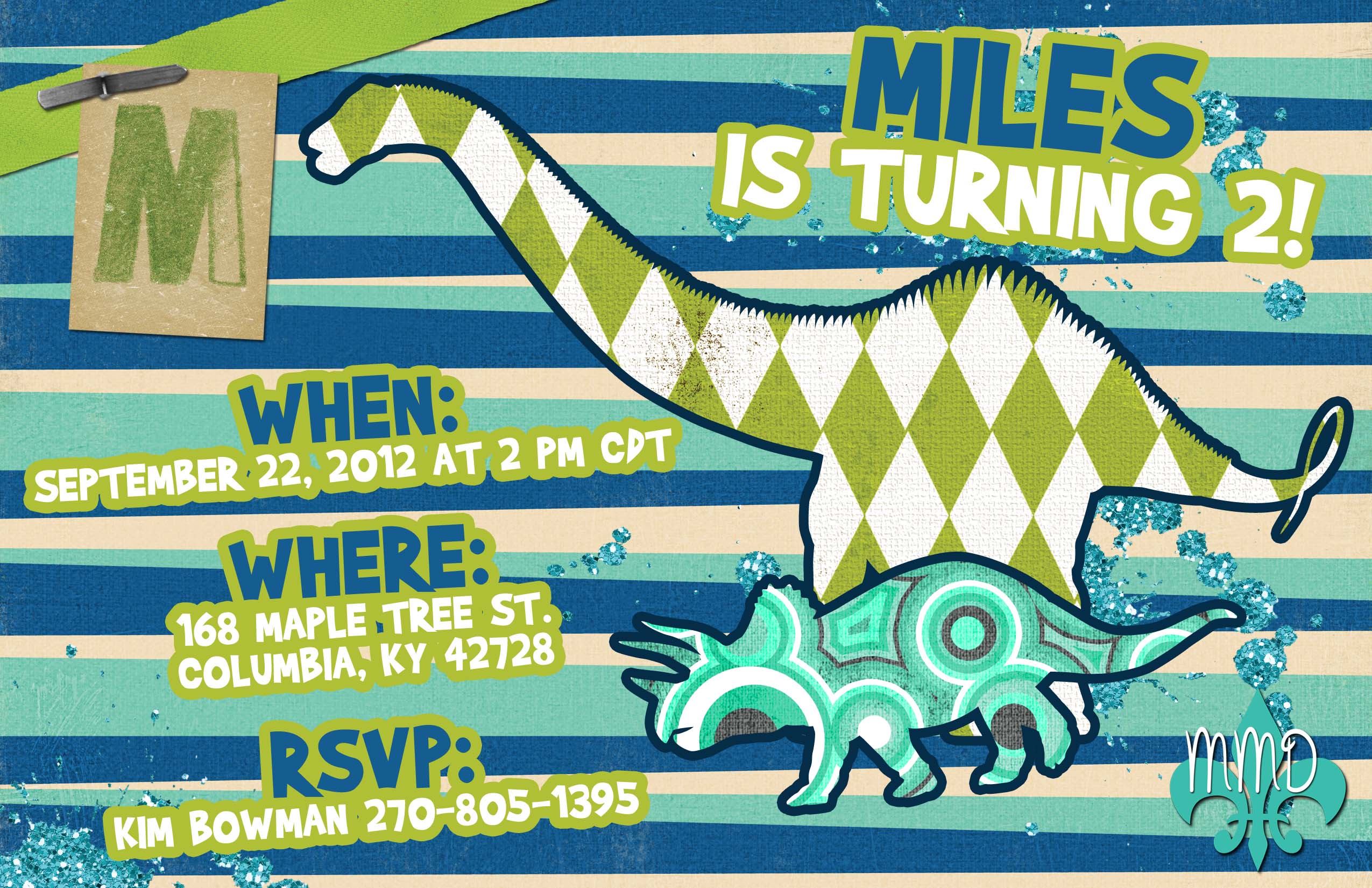 2 Year Old Dinosaur Birthday Invitations