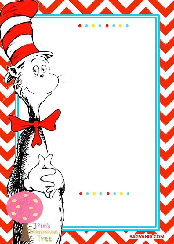 FREE Chevron dr.Seuss Invitation Template