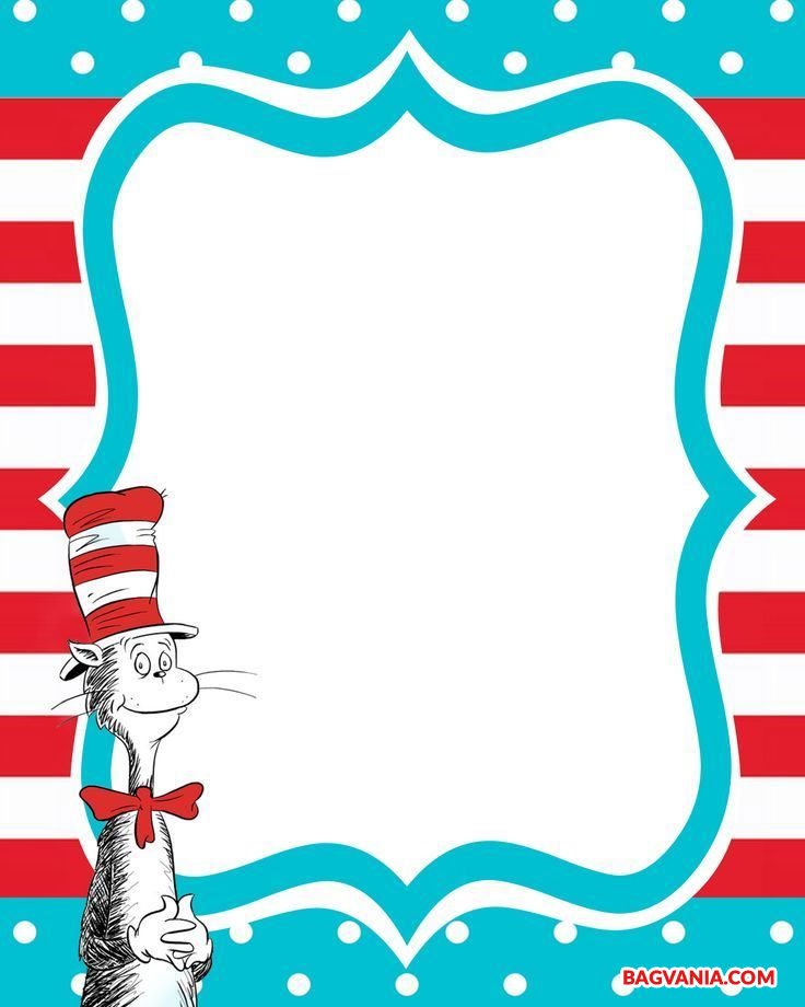 FREE Printable Blank Polka Dot dr.Seuss Invitation