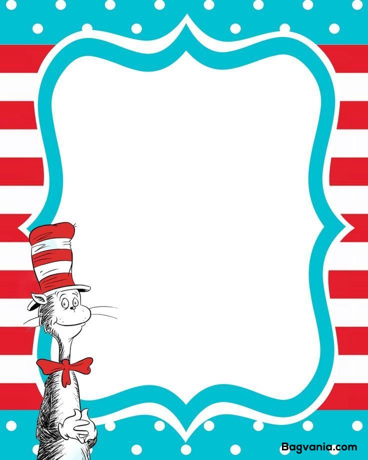 FREE dr.Seuss Invitation Colorful Template
