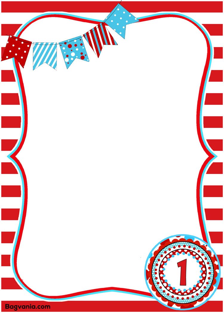 FREE dr.Seuss first Birthday Invitation Template