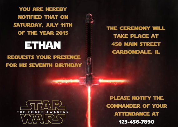 star wars birthday card promo