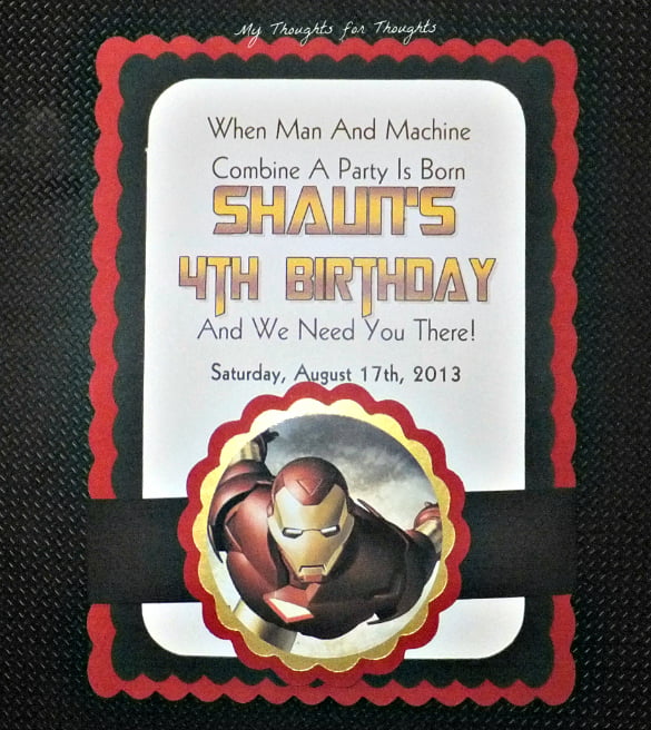 iron man birthday party invitations card