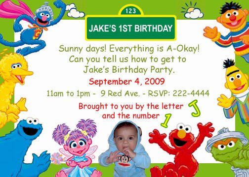 big bird sesame street birthday invitations personalized
