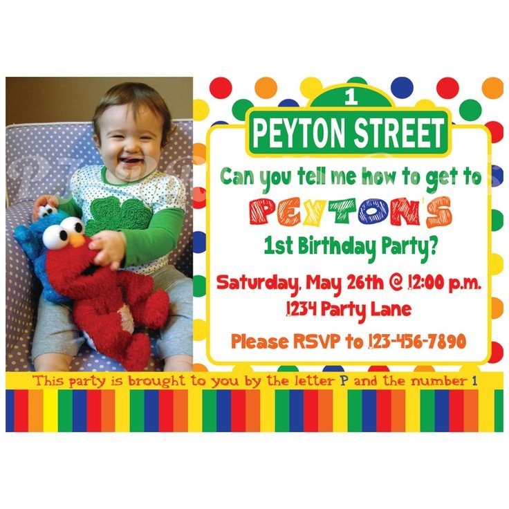 elmo sesame street birthday invitations personalized