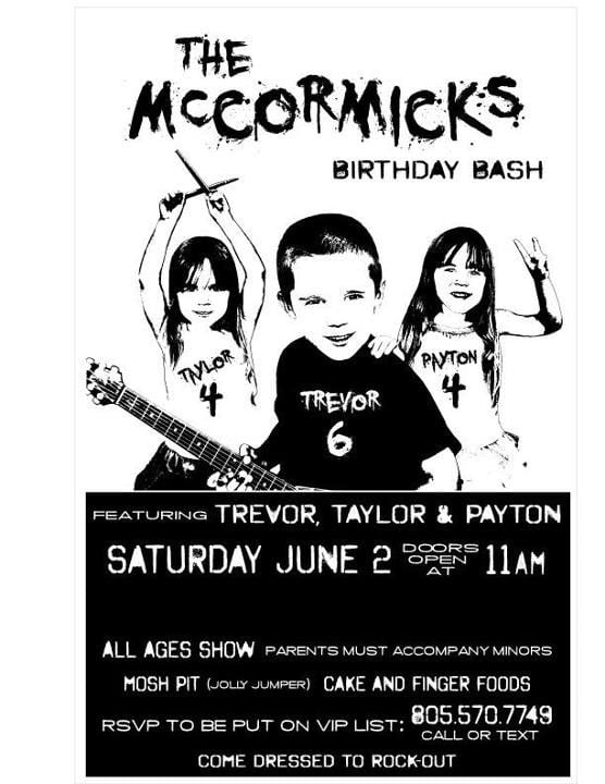 band rock and roll birthday invitations