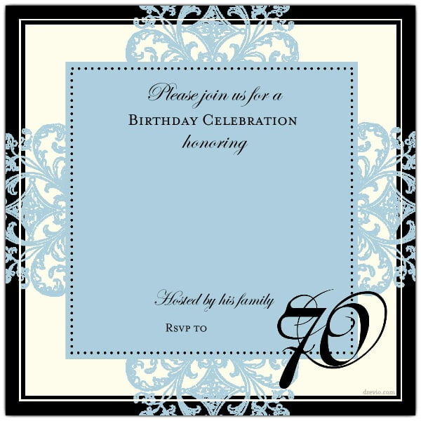 FREE Printable 70th Birthday Invitation Template