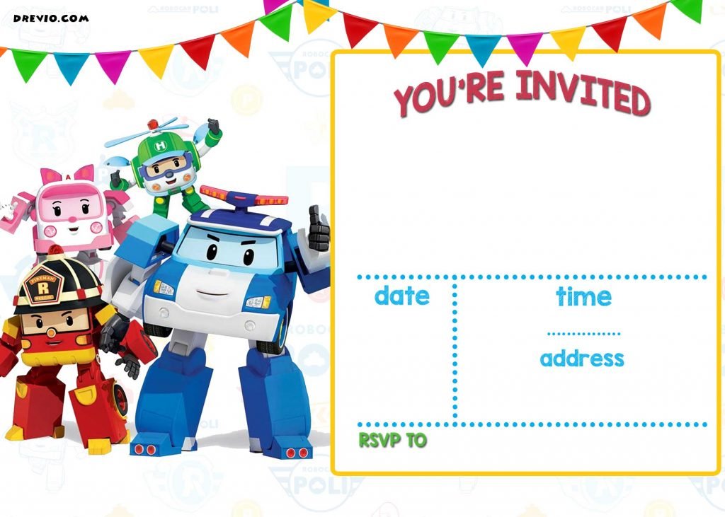 FREE-Printable-Robocar-Poli-All-Characters-Invitation-Template