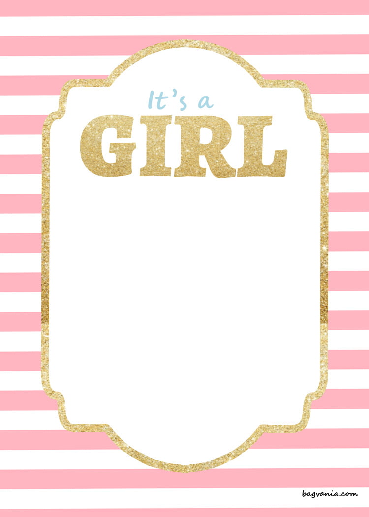 FREE Printable Glitter Pink Baby Shower Invitation