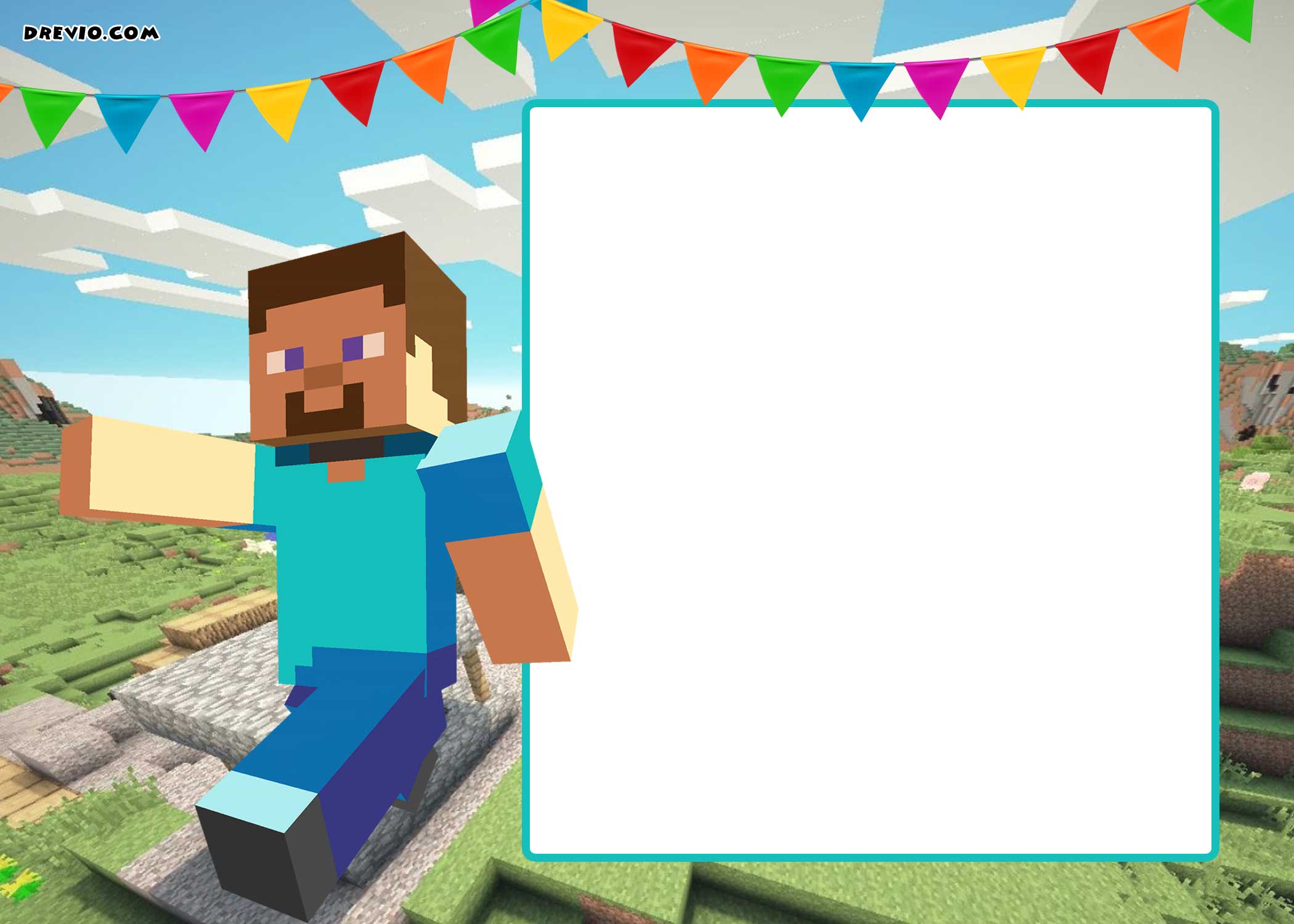 FREE-Printable-Minecraft-Steve-Invitation-Template
