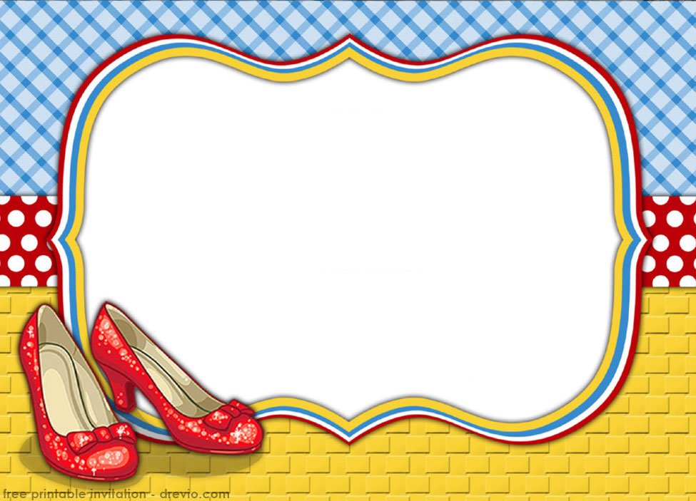 Blank Printable Wizard of Oz birthday party invitation