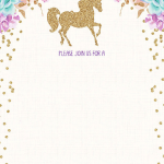 FREE Printable Golden Unicorn Birthday Invitation Template
