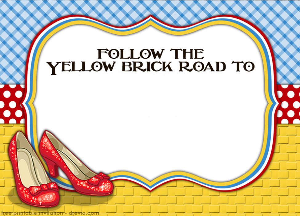 FREE Printable Red High Heels Wizard of Oz with Wording