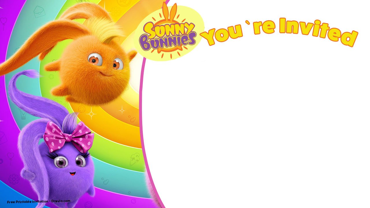 FREE Sunny Bunnies Invitation with Wording
