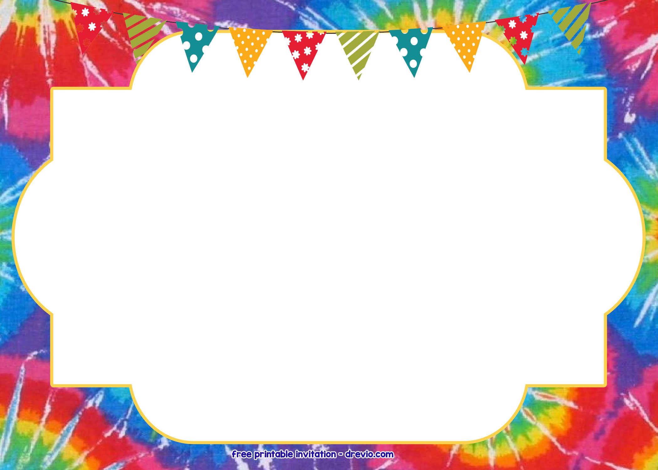 Tie Dye Invitation Template