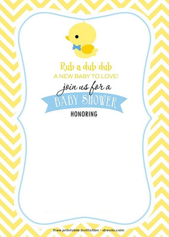FREE Printable Duck Baby Shower Invitation