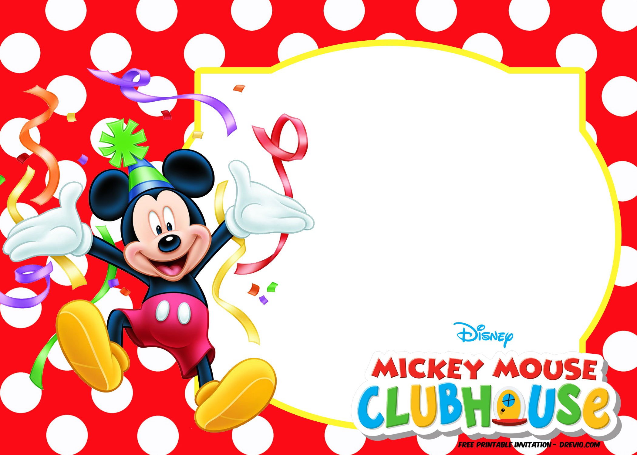 FREE Printable Mickey Celebration Invitation Template