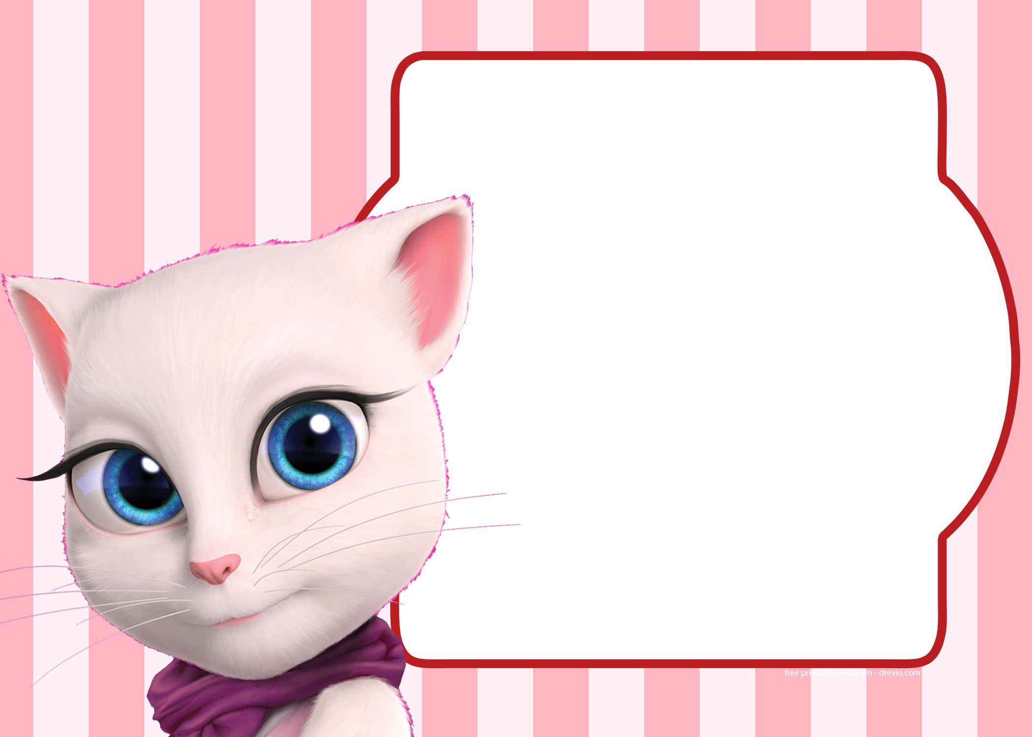 FREE Talking Angela invitation template