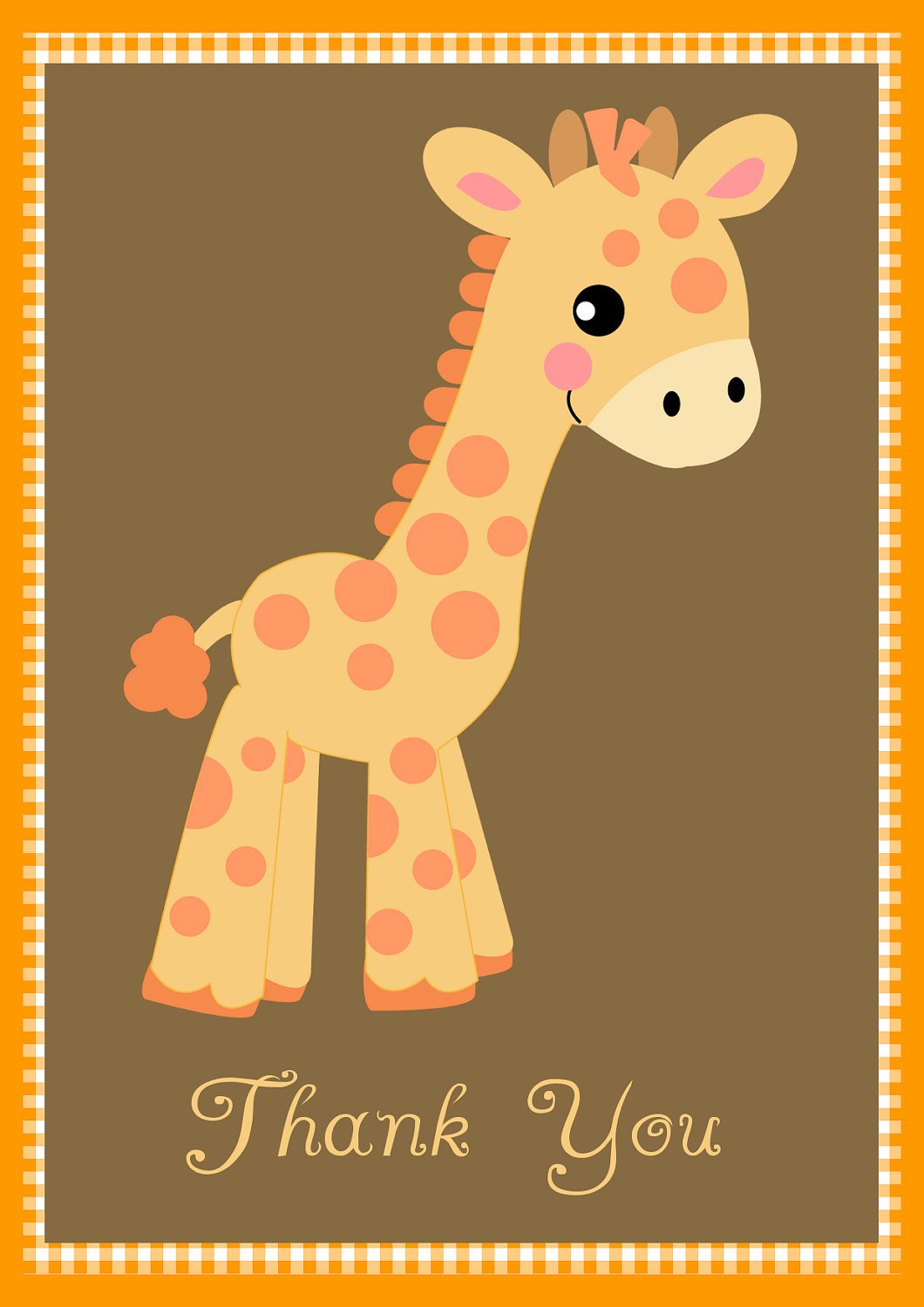 printable giraffe baby shower invitations thank you card