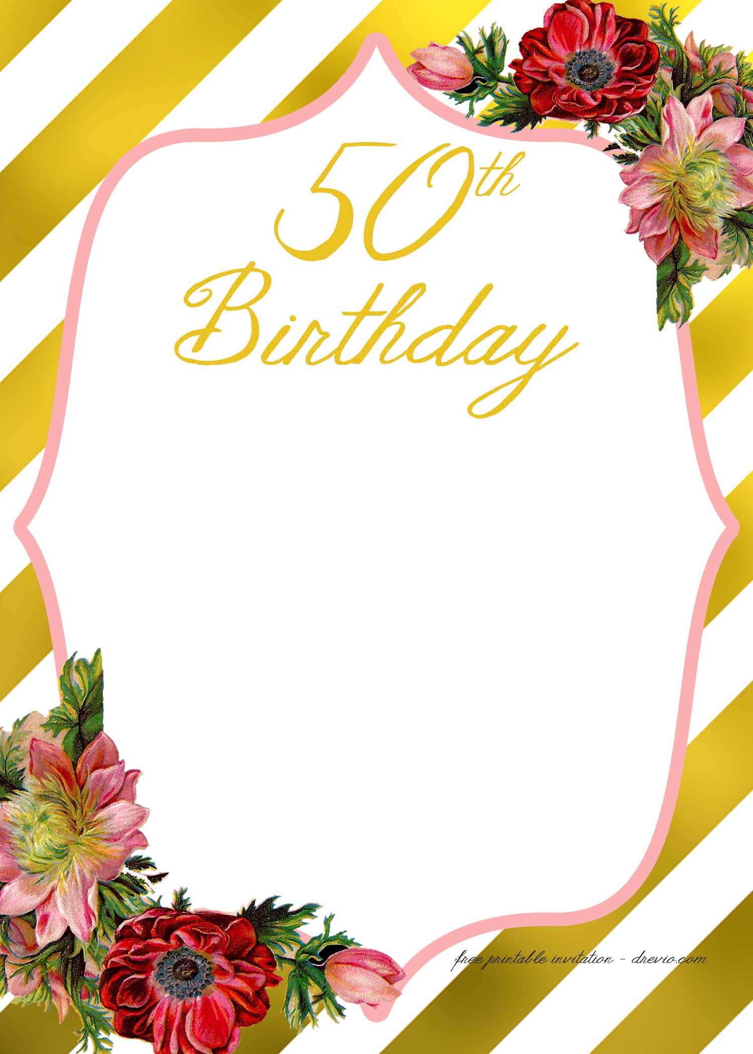 FREE 50th Birthday Invitation Template
