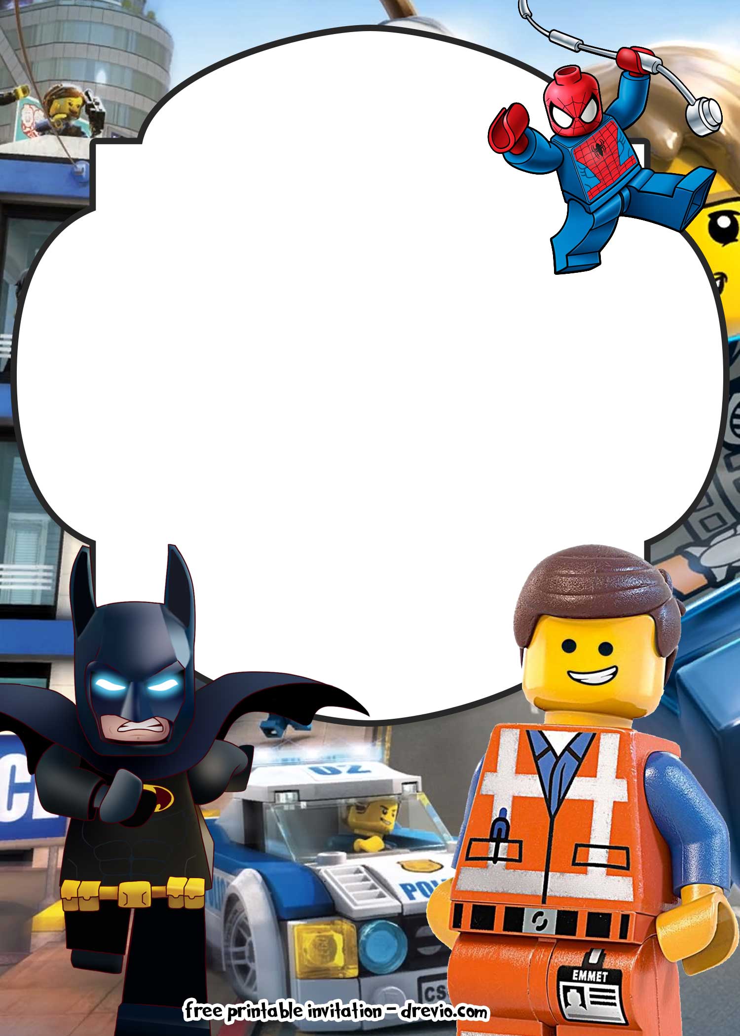 FREE Printable LEGO Movie Birthday Invitation Template