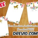 FREE Printable Unicorn Rainbow Invitation Template