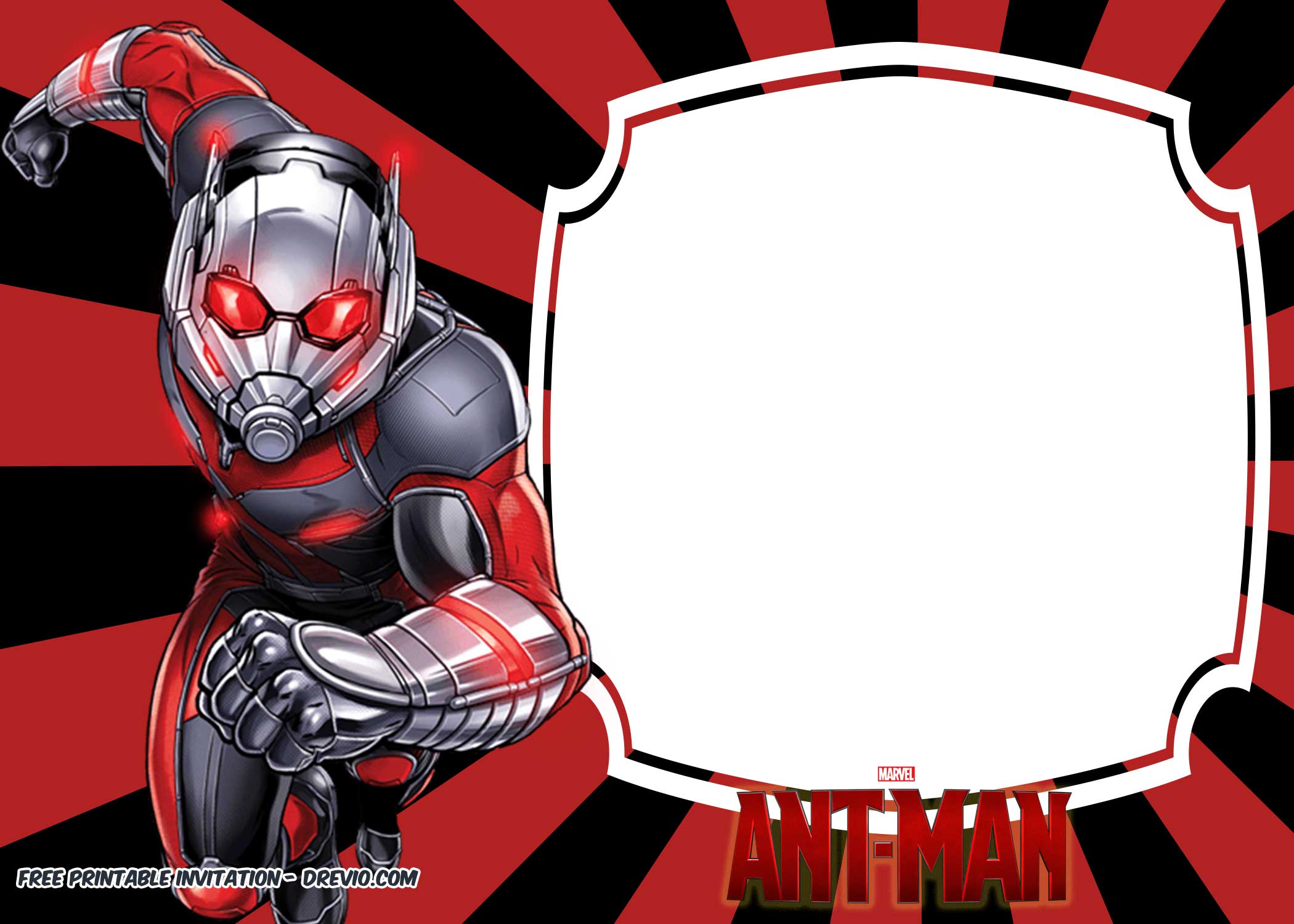 FREE Ant Man Invitation Templates