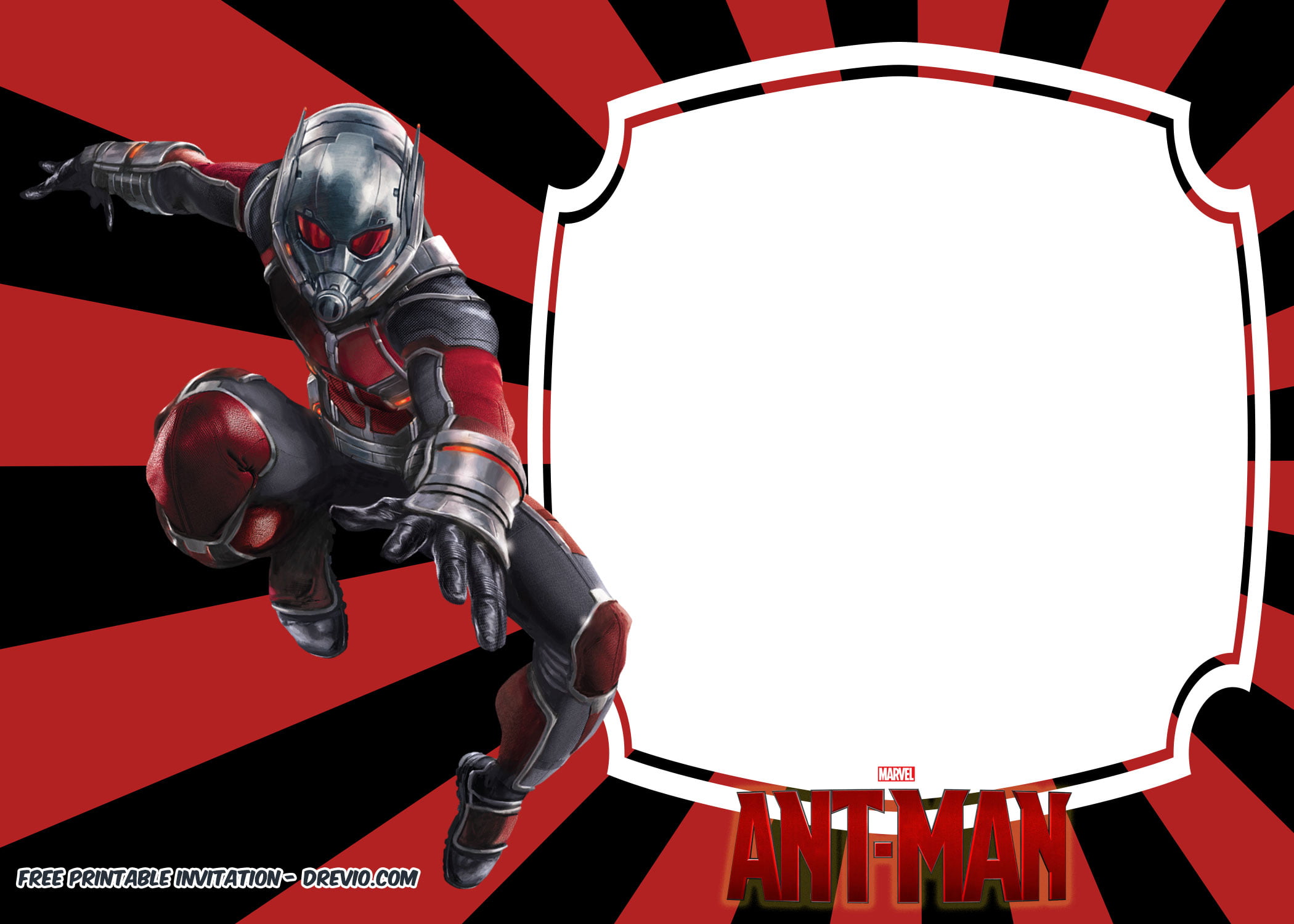 FREE Printable Ant Man Birthday Invitation Template