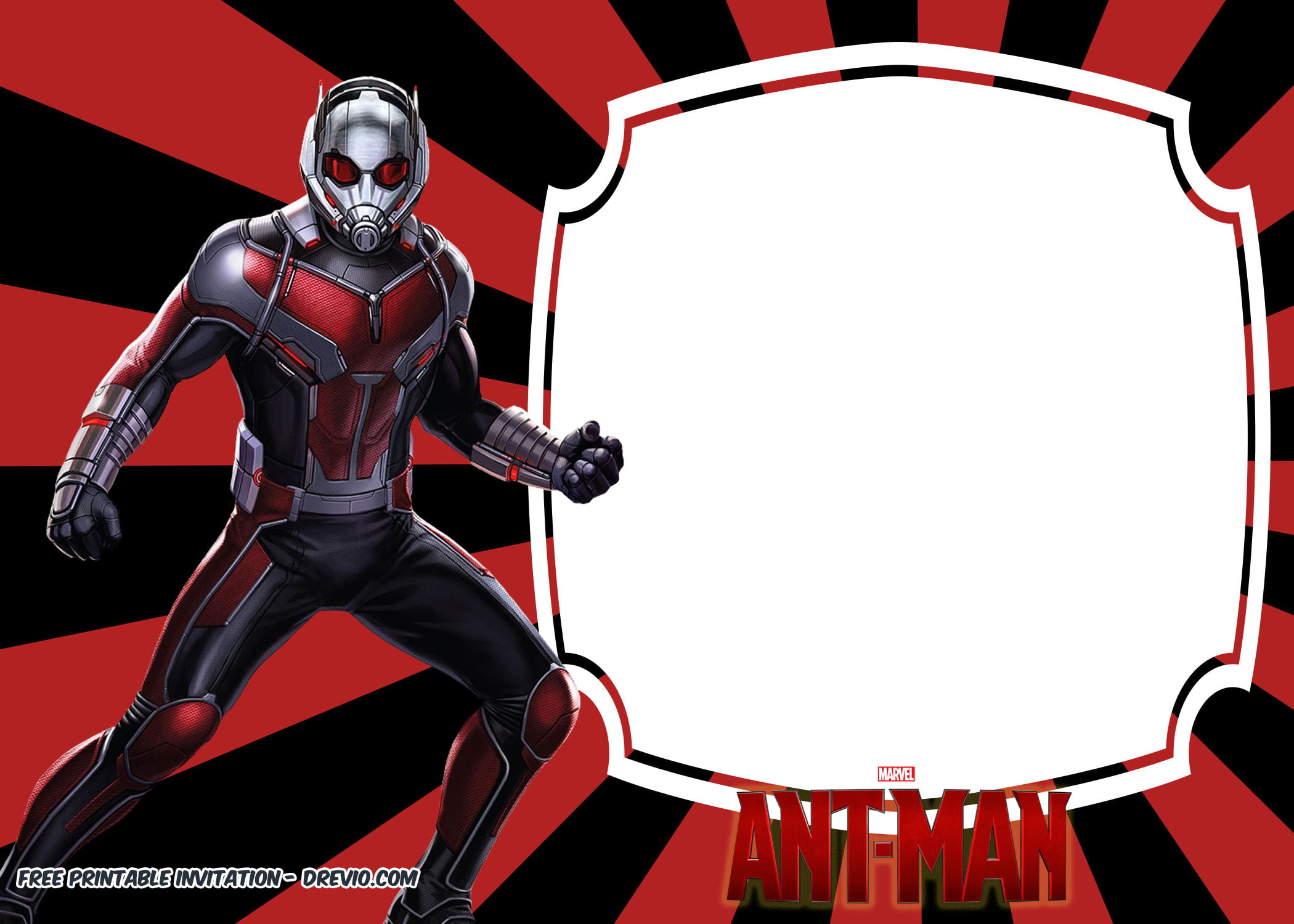 FREE Printable Ant Man and the Wasp Invitation Template