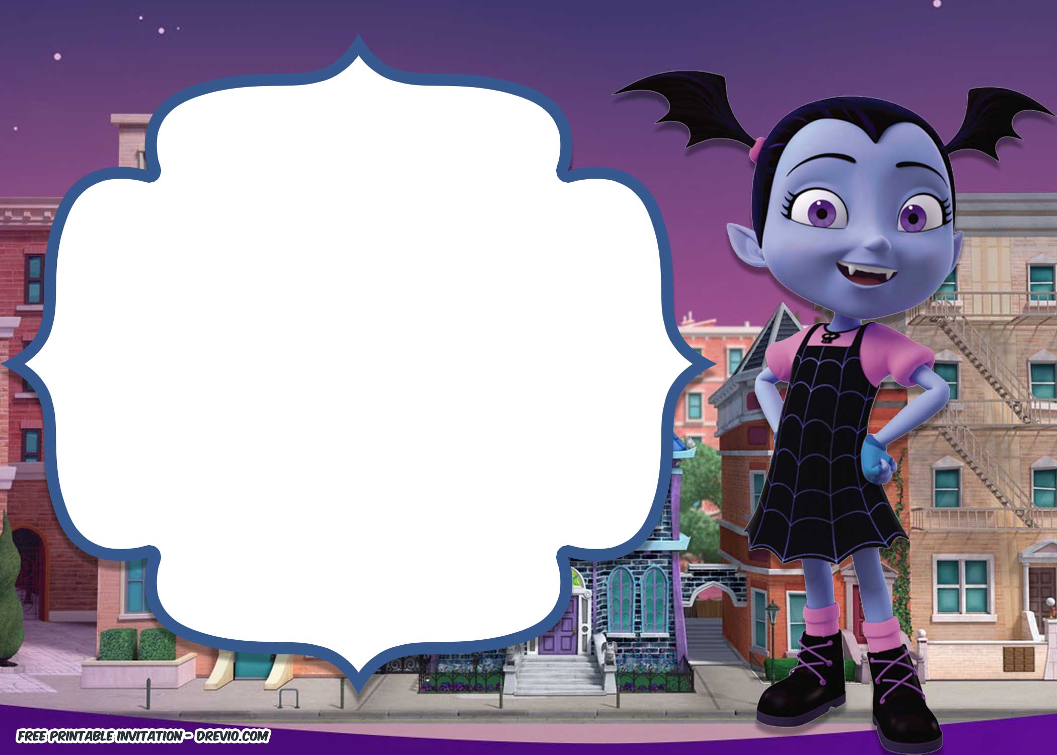 Vampirina Home Disney Invitation Template