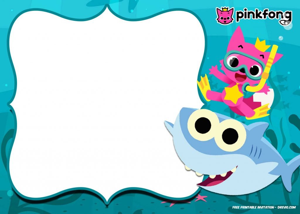 Baby Shark with Pinkfong invitation template