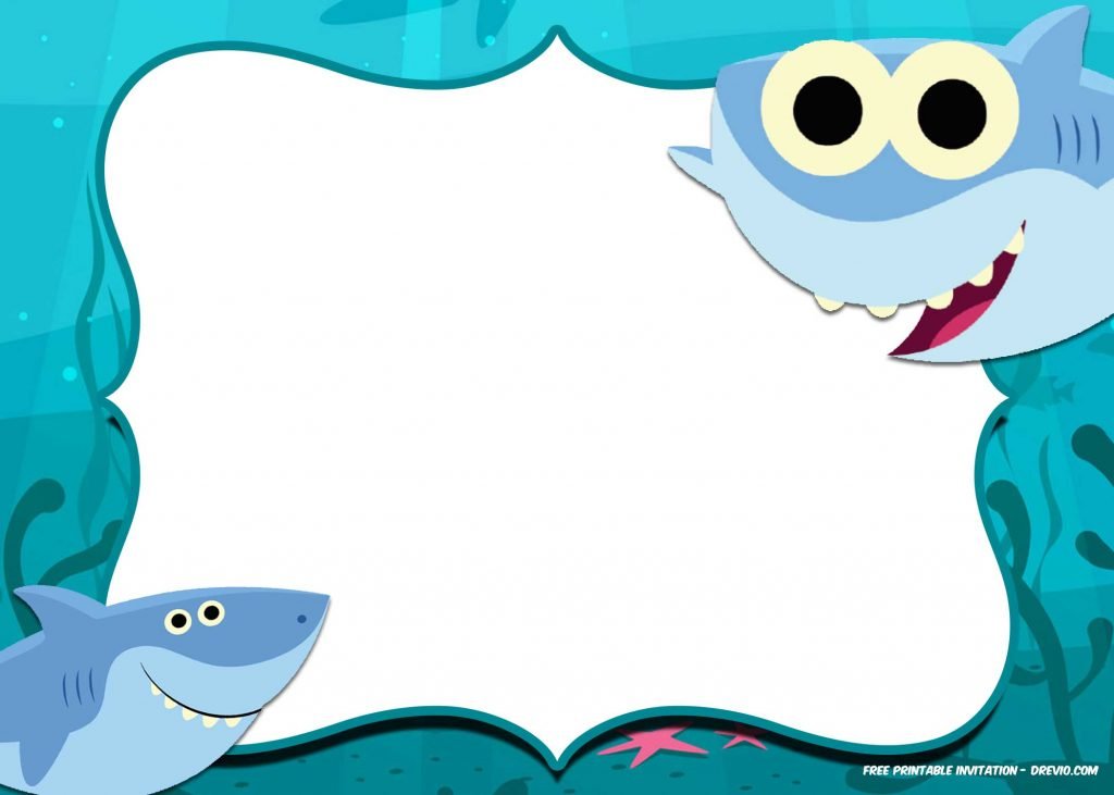 Daddy Shark Pinkfong Invitation template