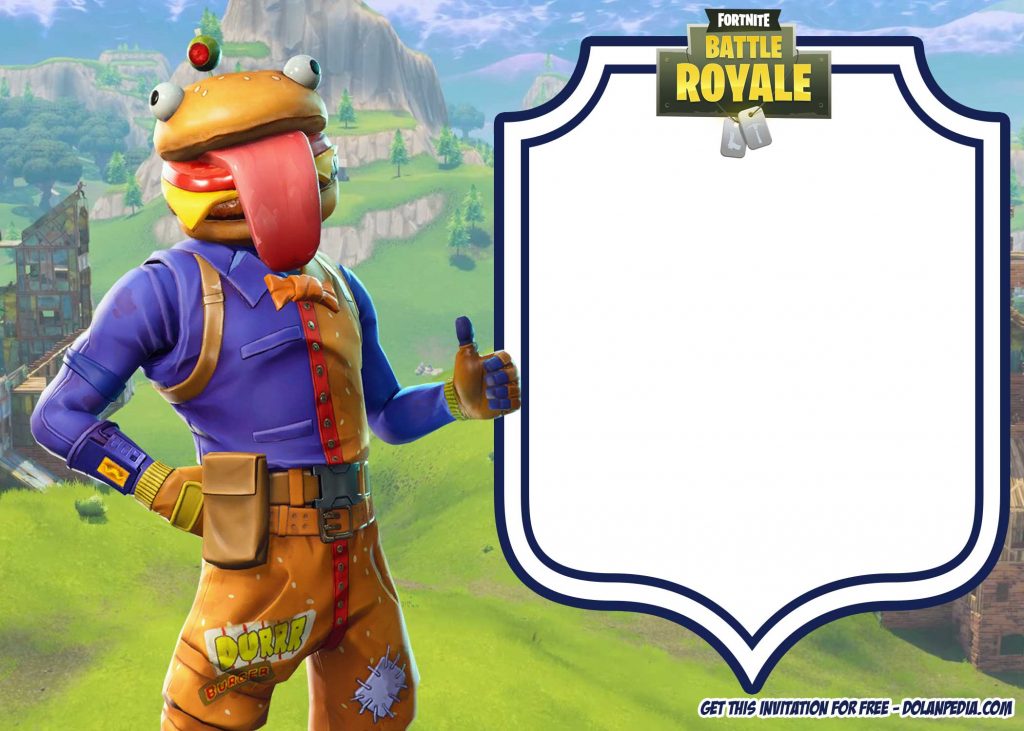 FREE Beef Boss Fortnite Invitation Template