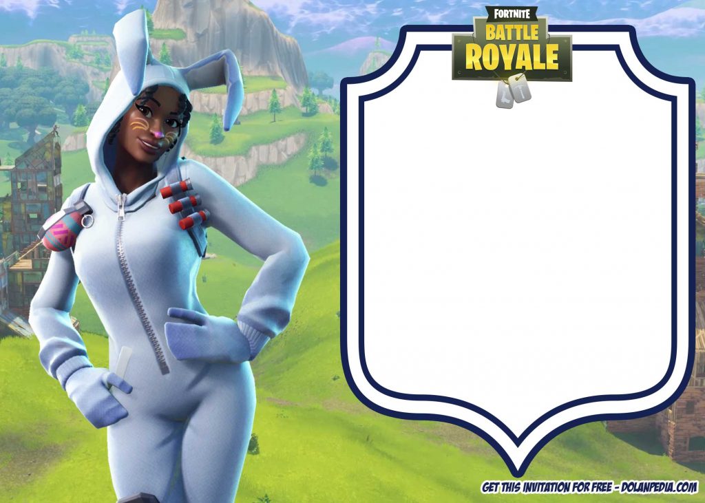 FREE Bunny Brawler Fortnite Invitation Template