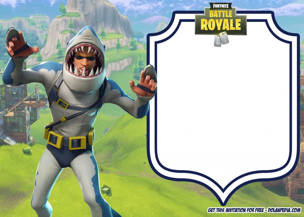 FREE Chomp Sr Fortnite Invitation Template