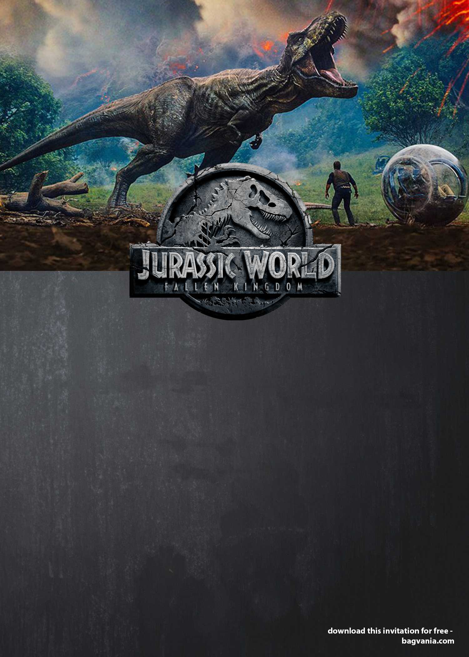 FREE Jurassic World birthday invitation template blank