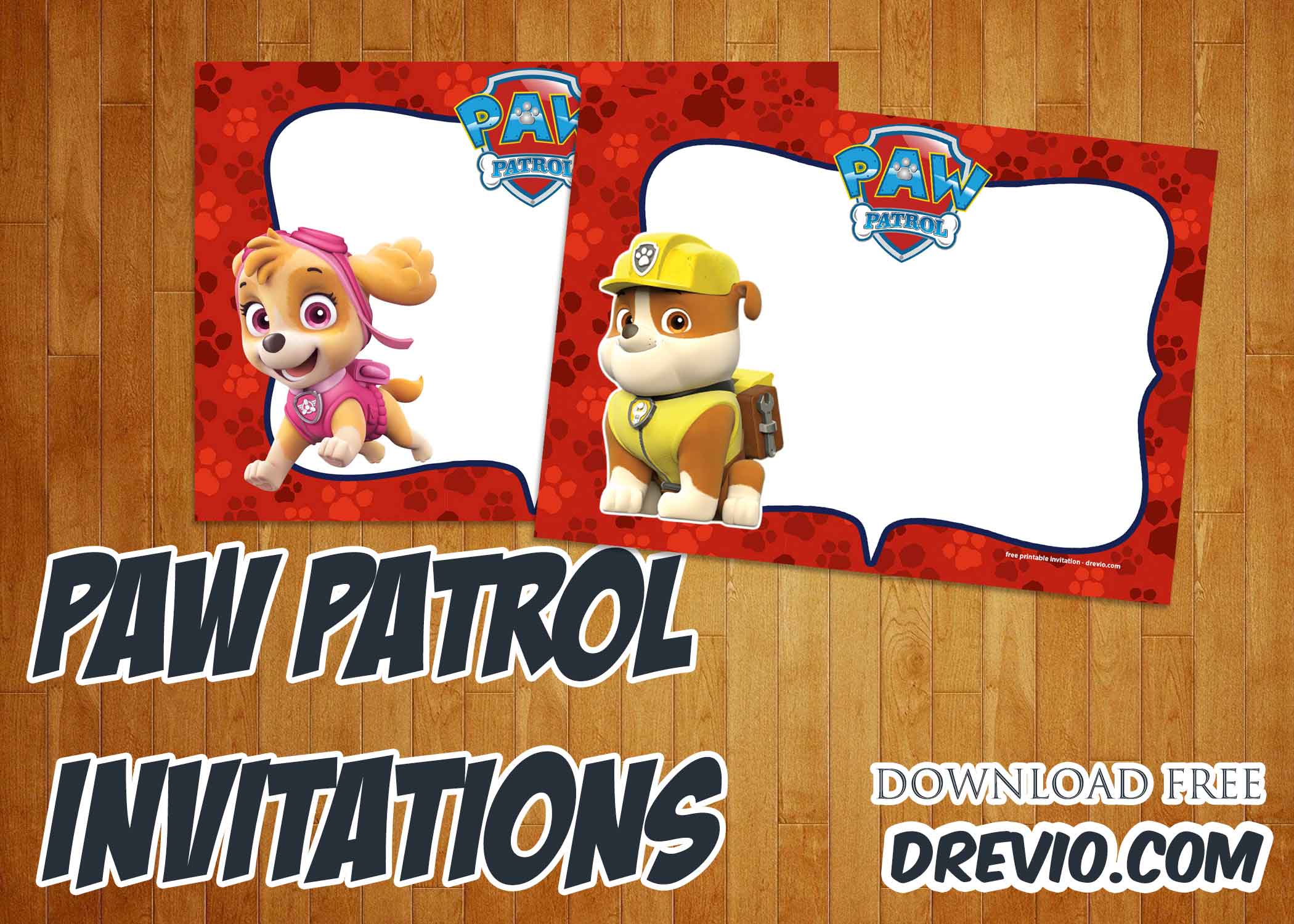 FREE Paw Patrol Invitation Preview