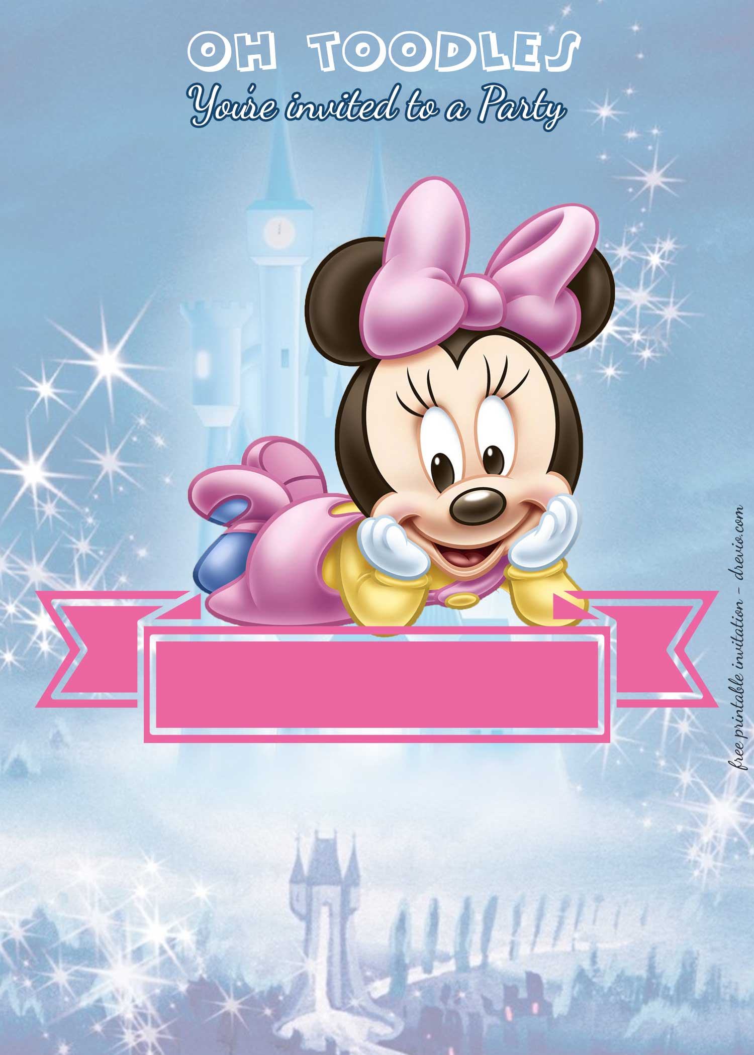 Baby Minnie Mouse Invitation template