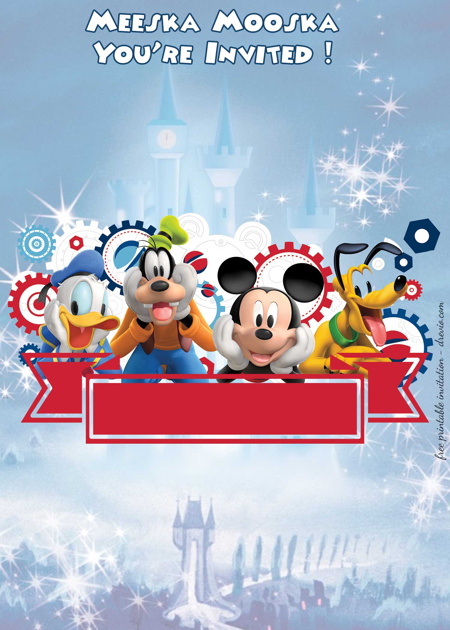 FREE Mickey Clubhouse Invitation Template