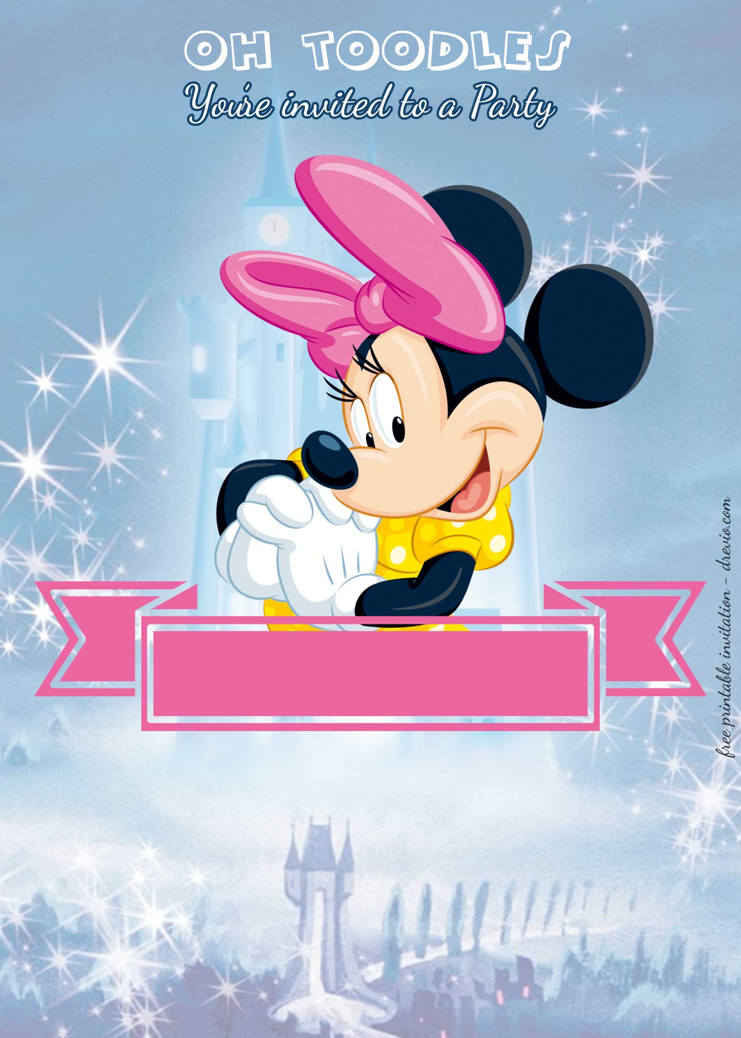 FREE Minnie Mouse Invitation Template Royal