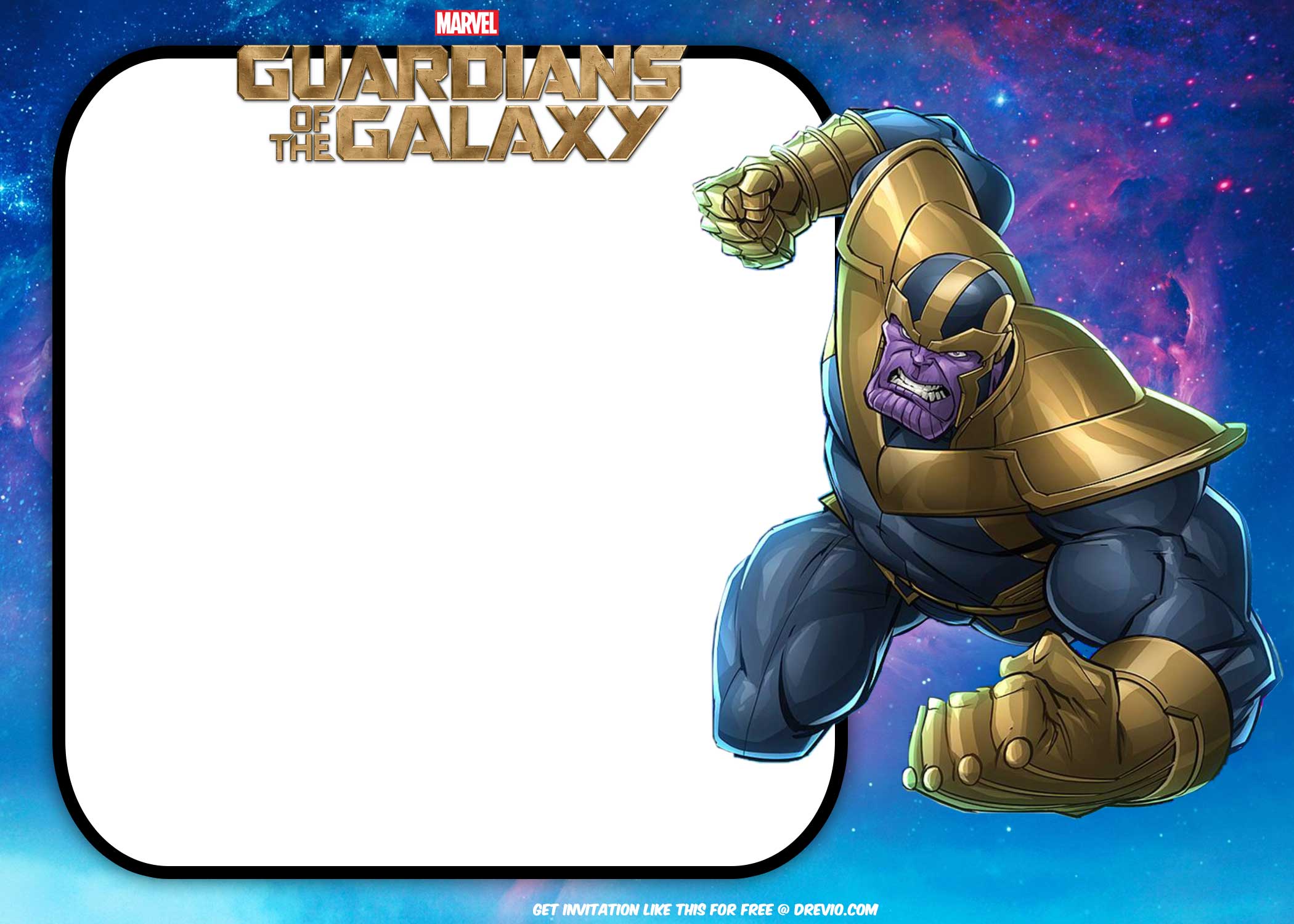 FREE Printable Thanos Guardians of the Galaxy Invitation Template