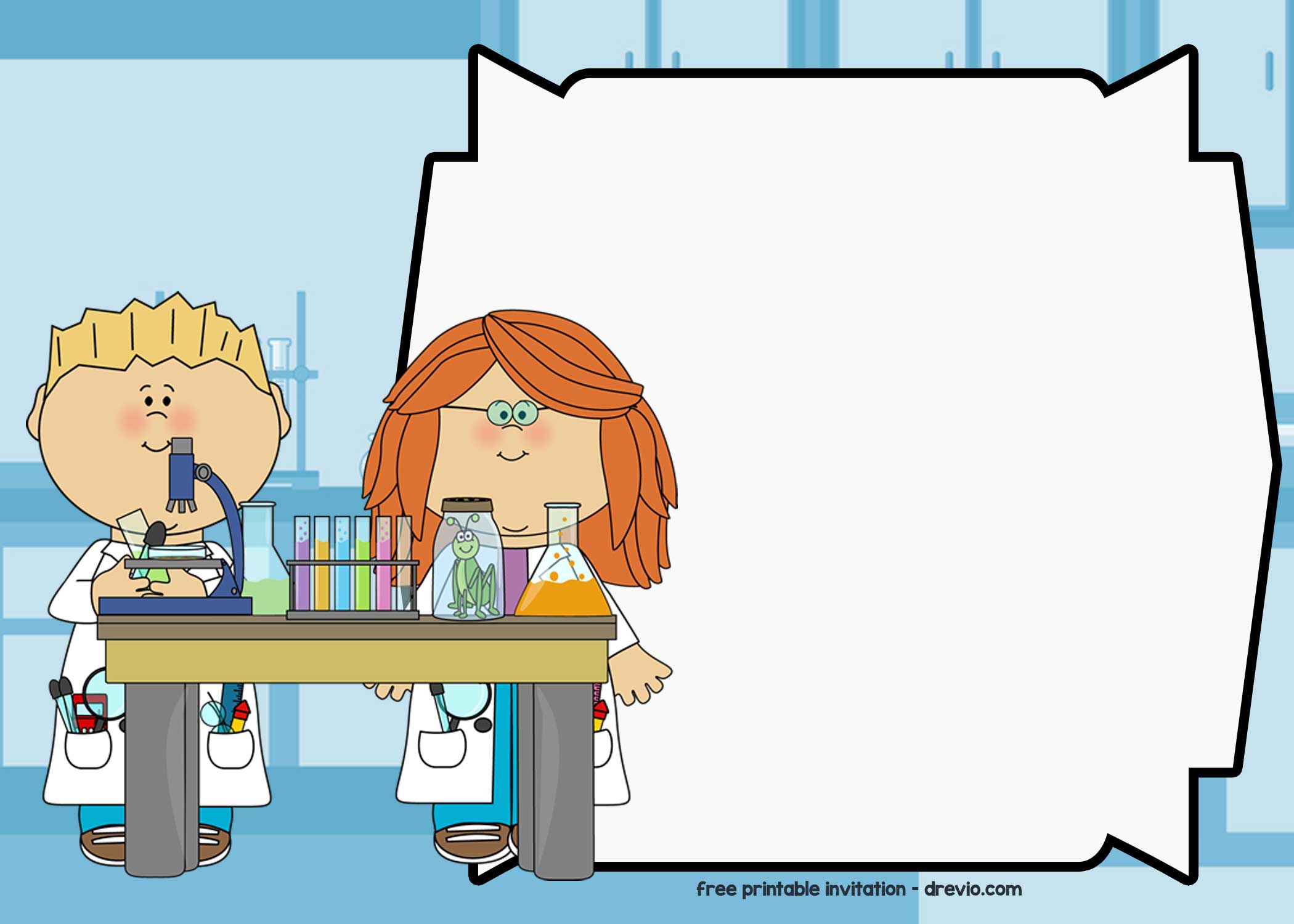 Mad Scientist Birthday Invitation Template