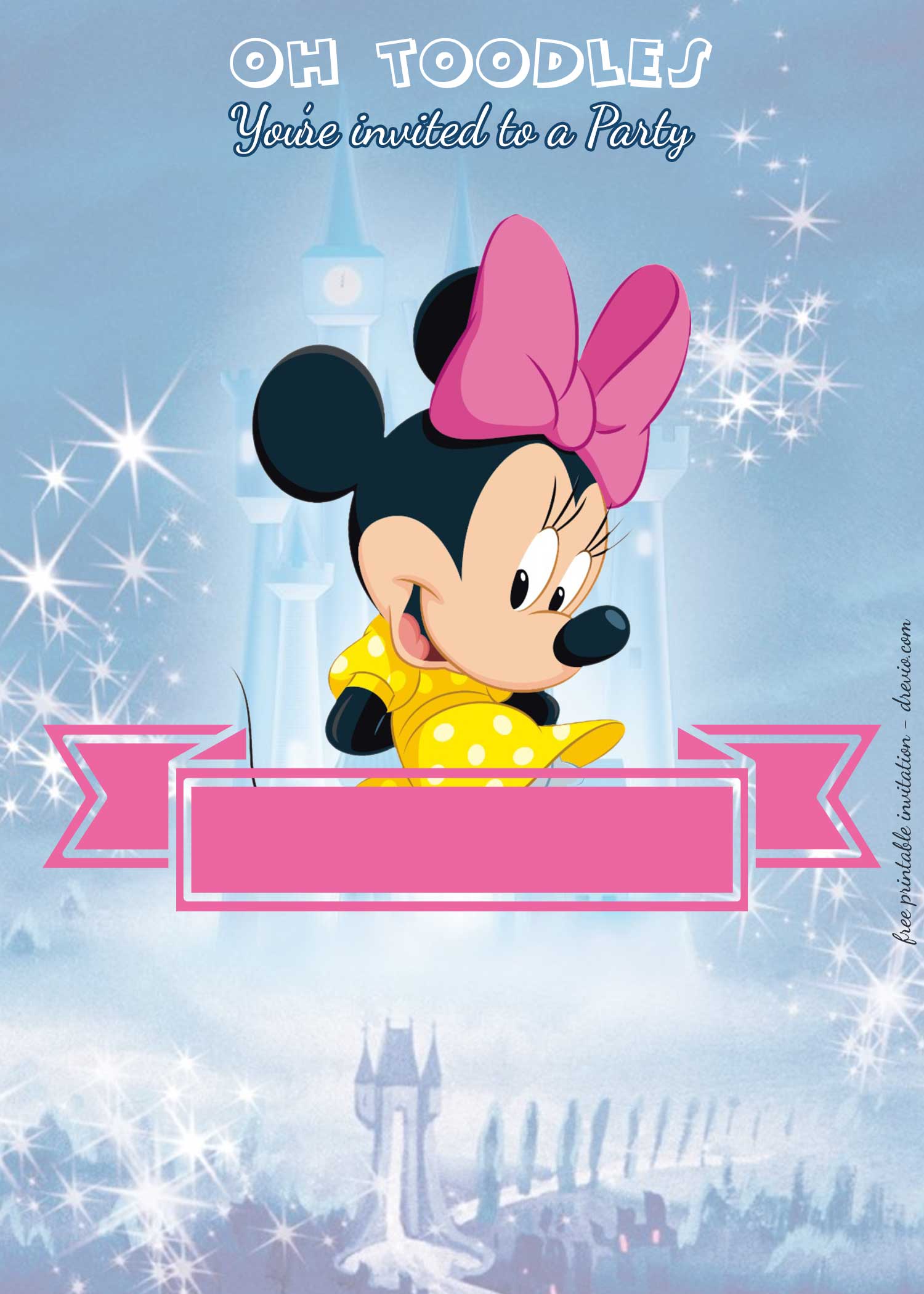 Minnie Mouse Invitation Birthday Template Cute