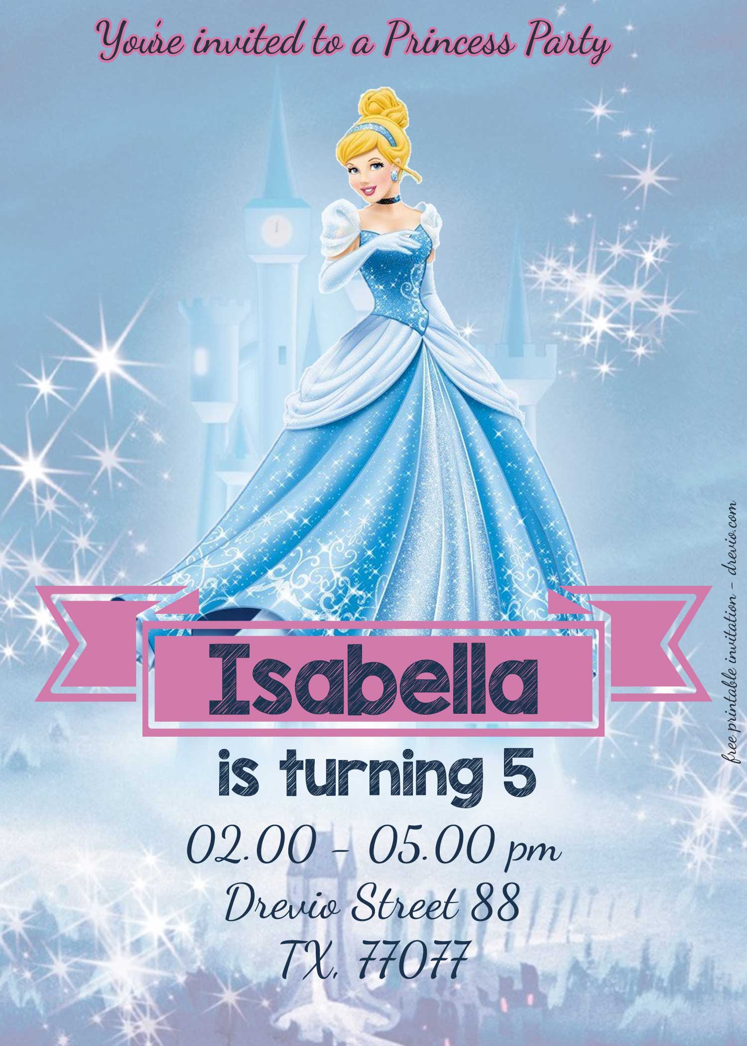 Princess Invitation template Preview