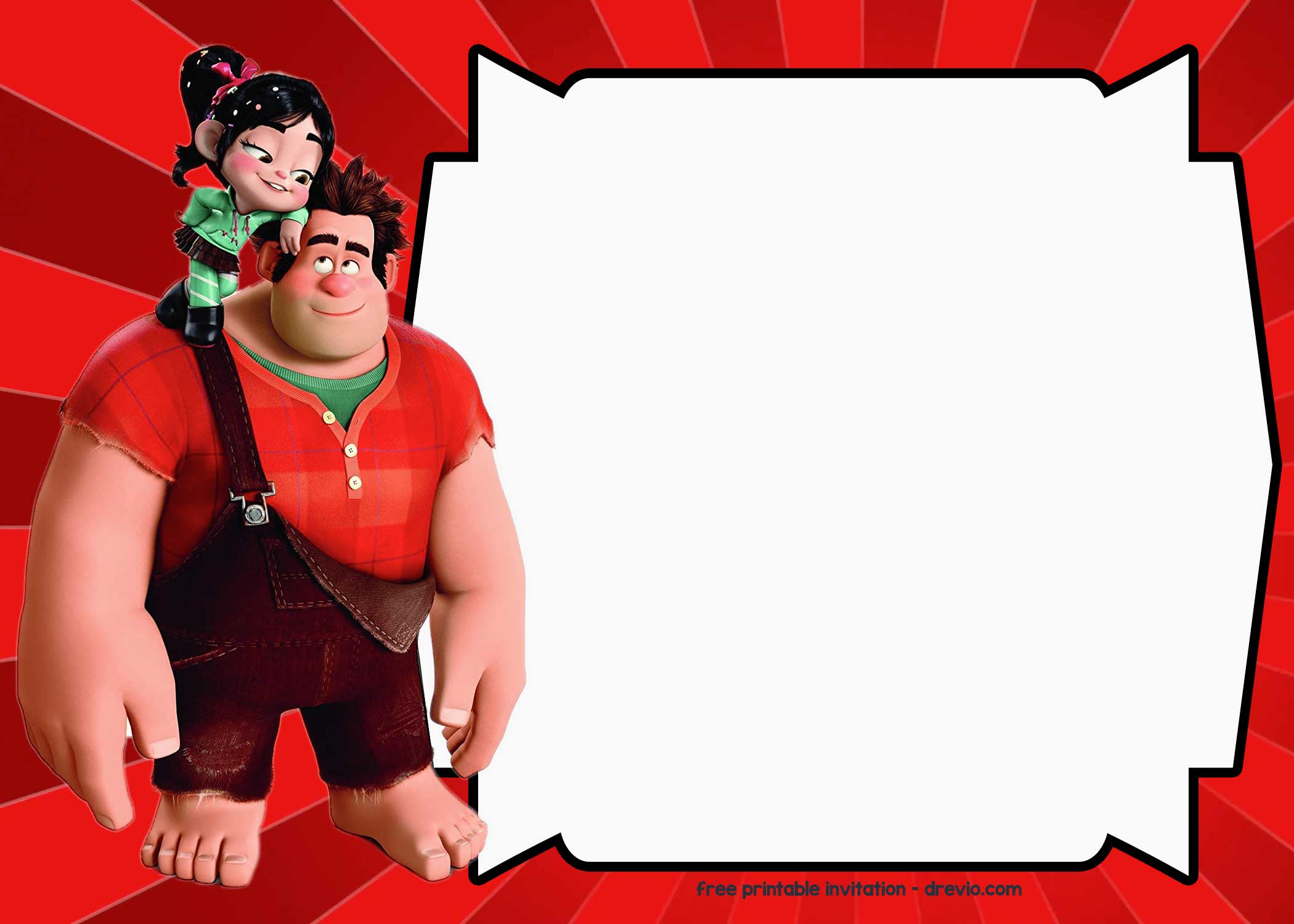 Wreck it Ralph with Vanellope Invitation Template