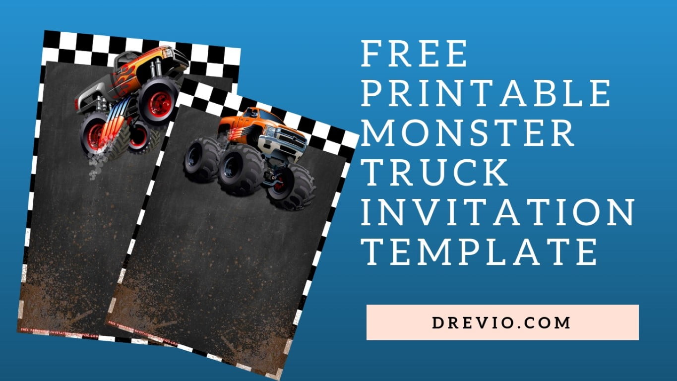 FREE PRINTABLE Monster Truck INVITATION TEMPLATE1 Medium