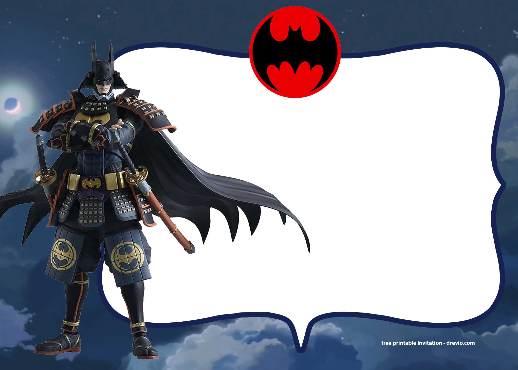 FREE Printable Batman Ninja Invitation Template