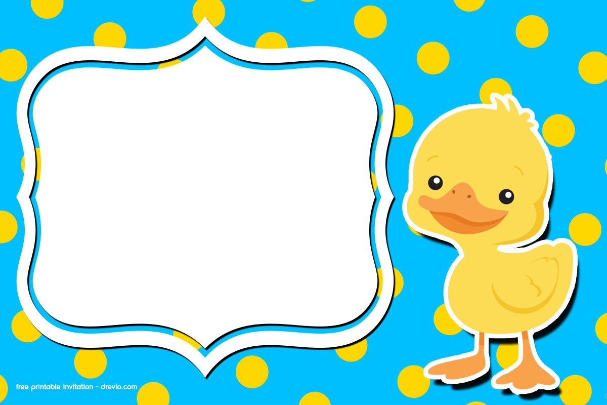 FREE Printable DUCK BABY SHOWER Birthday INVITATIONS