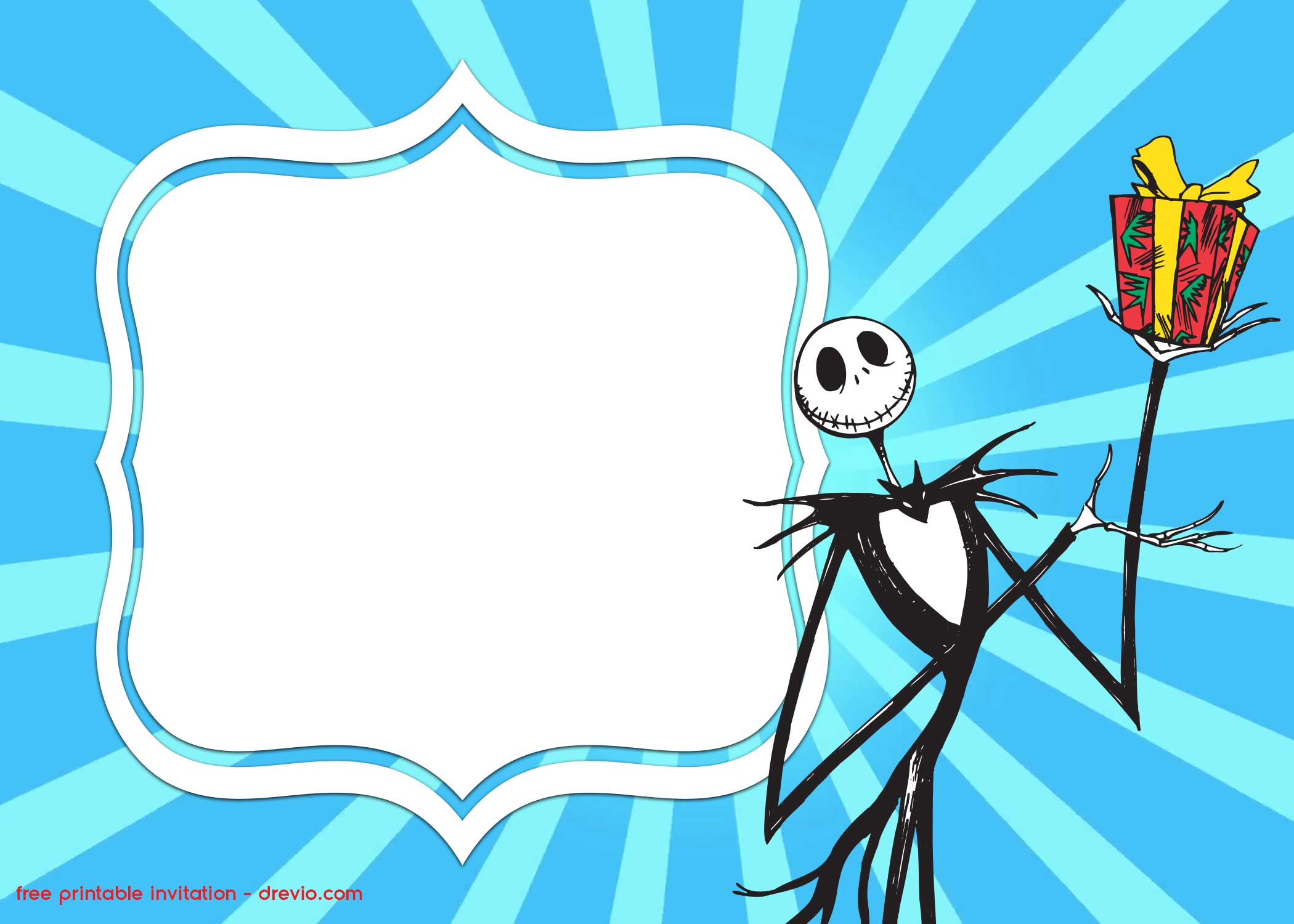 FREE Printable Jack Skellington Invitation Template