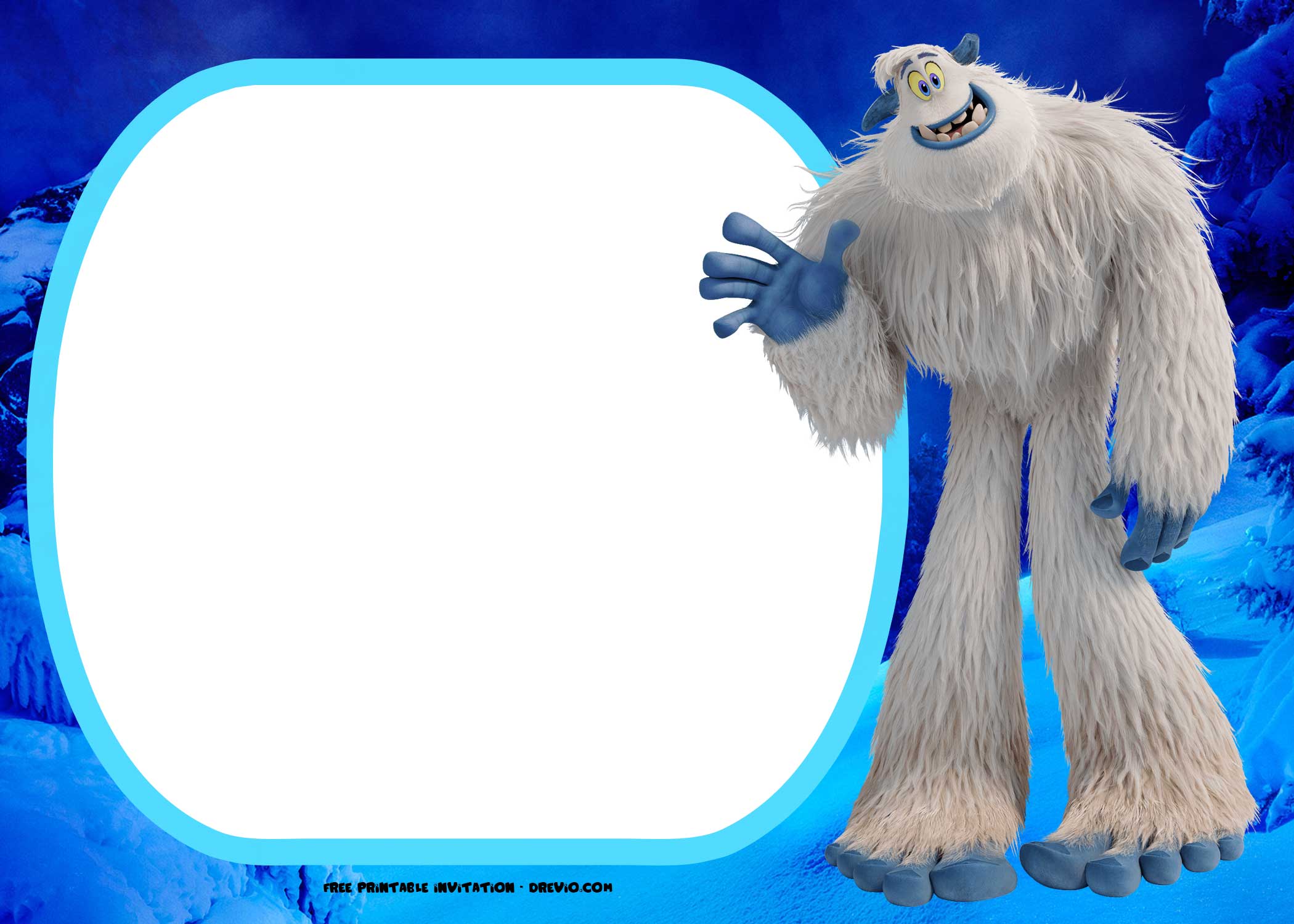 FREE Smallfoot Movie Migo Invitation Template